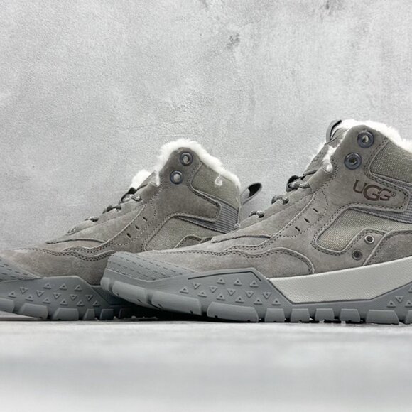 UGG Grey Shearling Work Boots - Picture 5 of 9